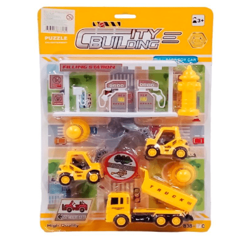 Set De Camiones A Friccion Para Niños